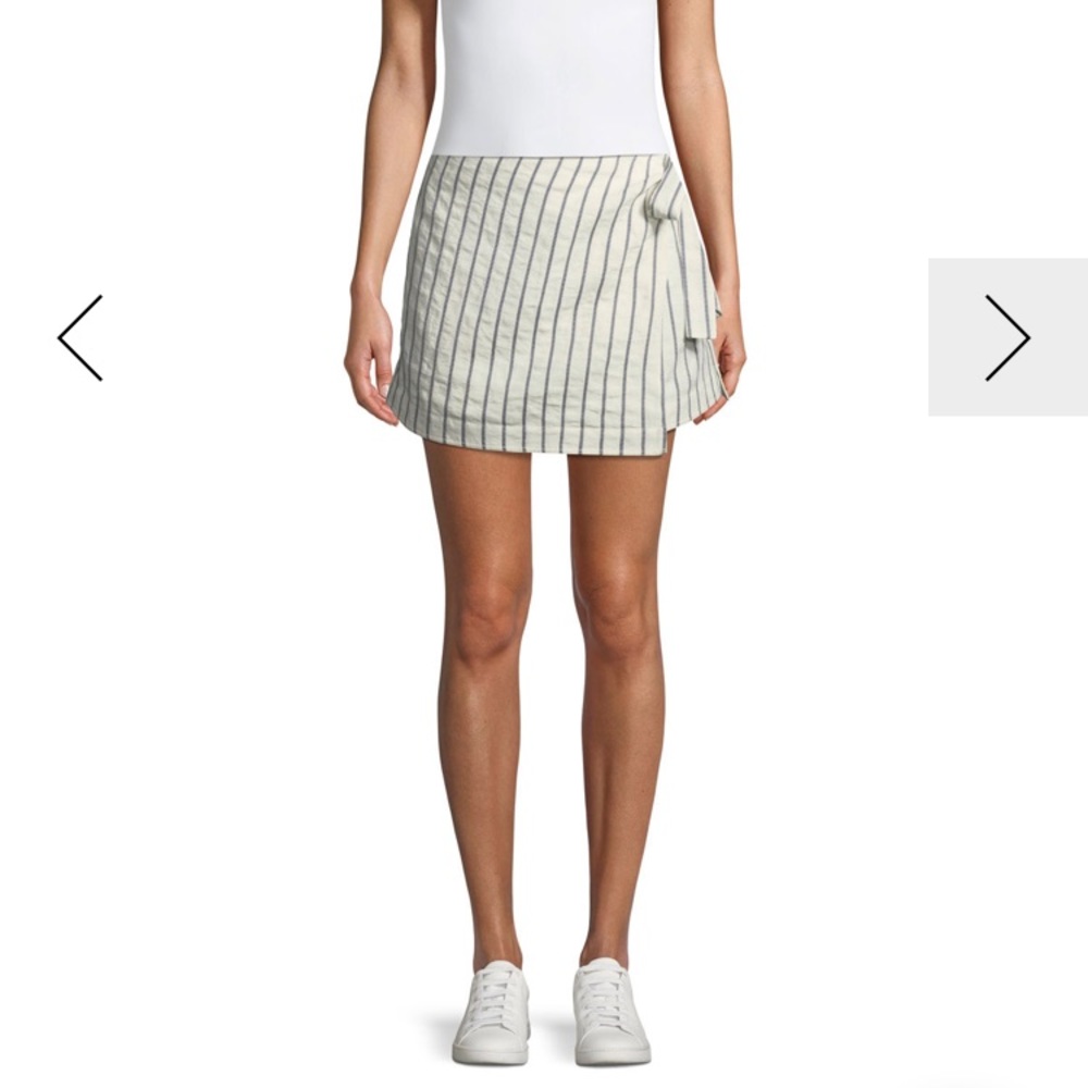 Theory Wrap-Tie Skirt in Split Stripes